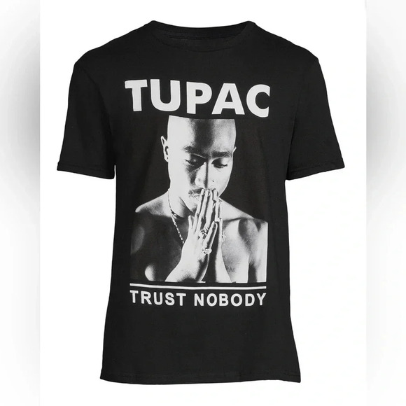 Tupac Men's Trust Nobody T-Shirt with Short Sleeves - Picture 1 of 5